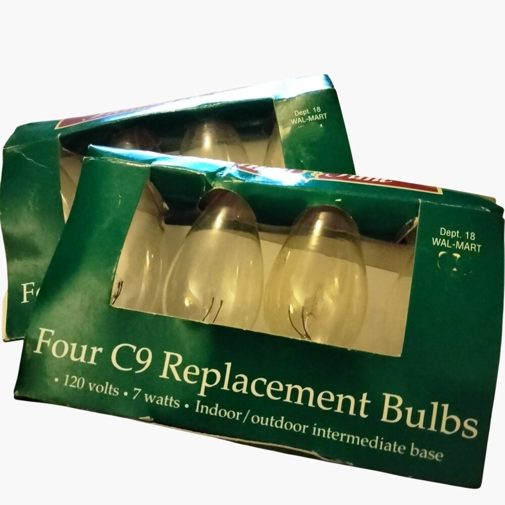 Four C9 Replacement Bulbs 7 Watts 120V Indoor Outdoor Lot 2